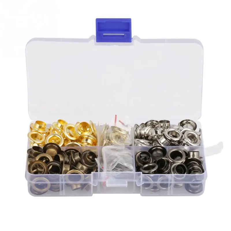 Buy 140 Sets/box 8mm Eyelet Grommet Brass Leather