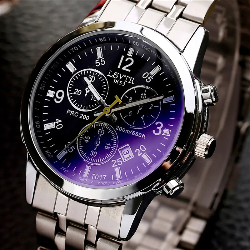 Lsvtr steel chain watch waterproof commercial quartz mens watch strap watch male table lovers