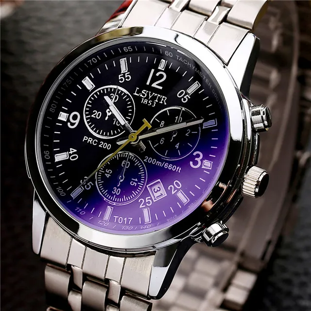 Lsvtr steel chain watch waterproof commercial quartz mens watch strap