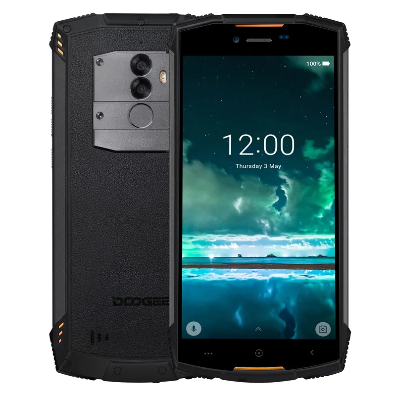 DOOGEE S55 ОЗУ 4 Гб ПЗУ 64 Гб 5," IP68 водонепроницаемый мобильный телефон MTK6750T Восьмиядерный Android 8,0 13 МП отпечаток пальца 4G смартфон - Цвет: Цвет: желтый