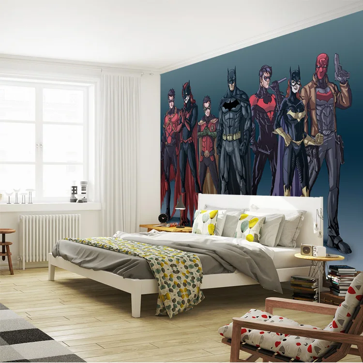 Us 17 54 35 Off Comics Batman Wallpaper Benutzerdefinierte 3d Wandbild Wasserdichte Seide Fototapete Kinder Jungen Schlafzimmer Room Decor