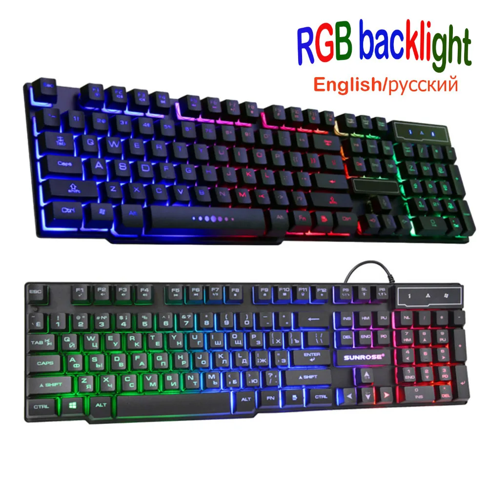 

Vococal USB Wired LED 104Keys Backlit Gaming Game Gamer Keyboard for PC Computer Csgo Overwatch Lol with Similar Mechanical Feel