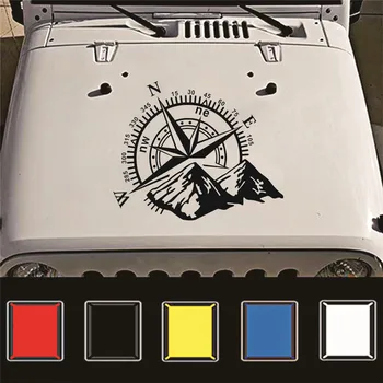 

1pcs 3D Mountains Compass Navigation Vehicle Sticker Compass Rose Navigate Mountain 4x4 Offroad Vinyl Sticker Decal Car Decal