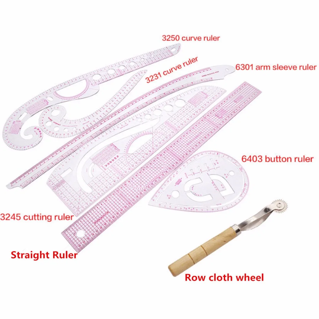 JX-LCLYL 7pcs New Multi Function Curve Ruler Drawing Line Straight Sewing Clothing Design