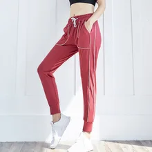 Новинка, свободные спортивные штаны для женщин, для фитнеса, с завязками на талии, для тренировок, пробежек, штаны для бега, женские шаровары, спортивные штаны