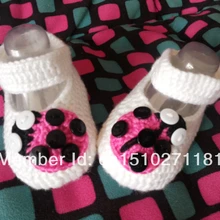 Вязаная Детская обувь с рисунком «божья коровка»; мягкая белая вязаная обувь для малышей; обувь для малышей 0-12 месяцев