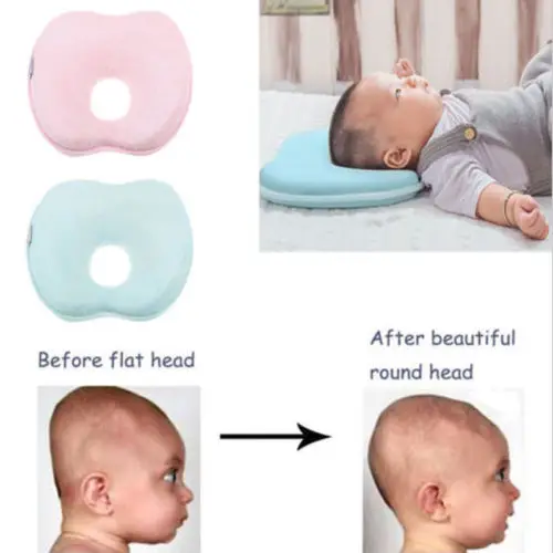 Support Prevent Anti Roll Baby Memory Foam Pillow Flat Head Neck