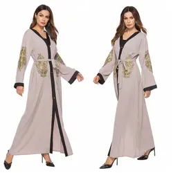 Мусульманское платье 2019 женское мусульманское Длинное Макси платье Абая, головной платок Дубай Кафтан исламский Халат