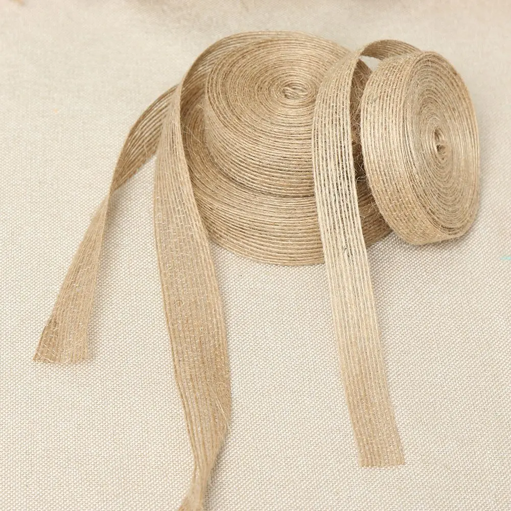 Natural Vintage Jute Burlap Ribbon DIY Weddings Belt Strap Floristry