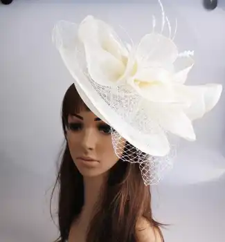 Sinamay Fascinator Headwear Feather Bridal Veils Party Show Hair