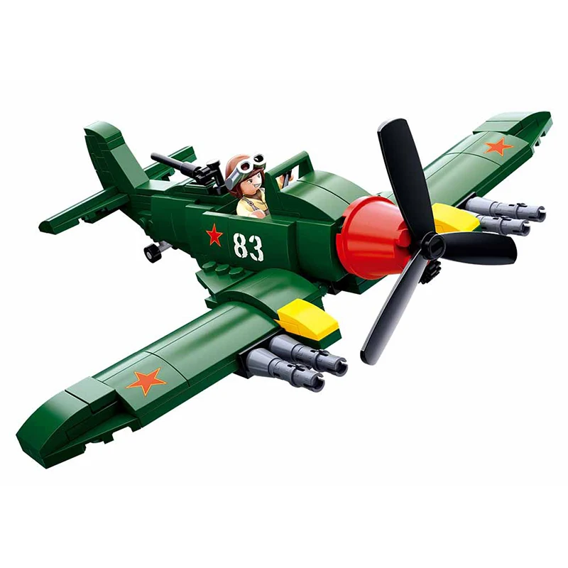 

World war 2 Soviet Union IL 2 Attack planes fighter Model Building Blocks INGlys Soldier Figures Bricks Toys