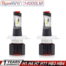 Buy BraveWay 2019 NEW Item 12V CSP Chip Mini H4 LED Headlight H11 H7 LED Lamp for Car Light Bulb 9005 9006 HB3 HB4 H8 H7 LED Bulb H4 Free Shipping