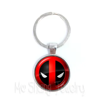 

Deadpool KeyChain 25mm Round Glass Dome Handmade Fashion Keyring Personalized Gift For Cartoon Lover