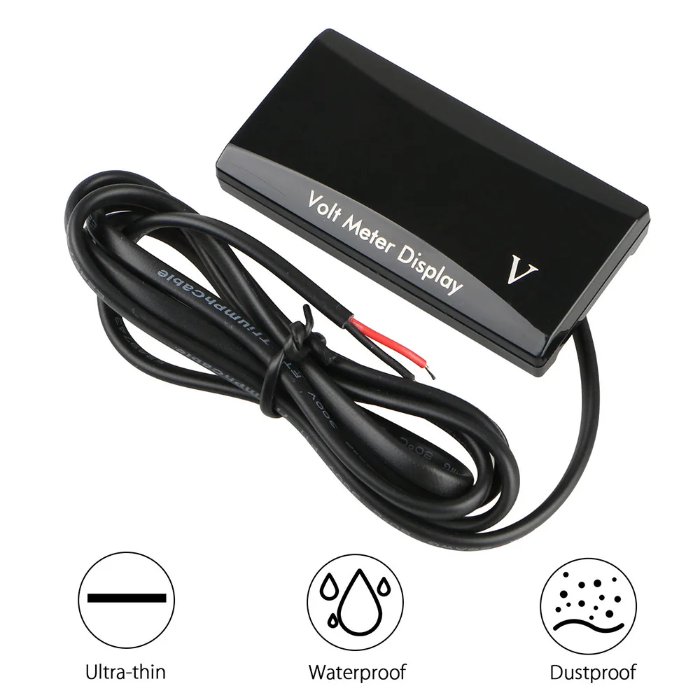 12V светодиодный вольтметр с цифровым дисплеем для автомобиля мотоцикла