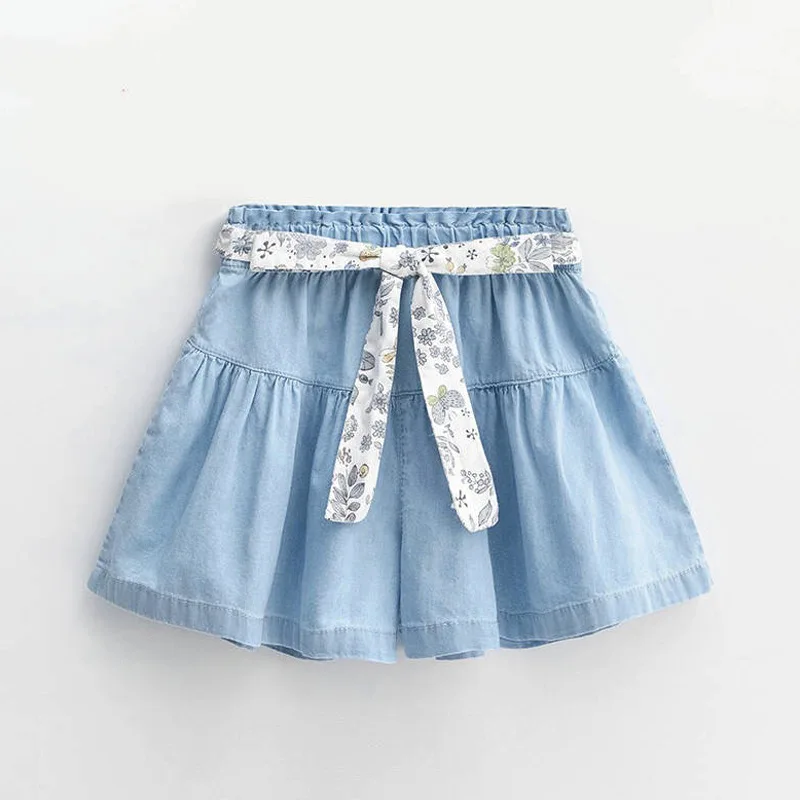 

Children Girls Denim Skirts New Style Light blue Quality cotton short pant-skirts 12 13year big girl clothing