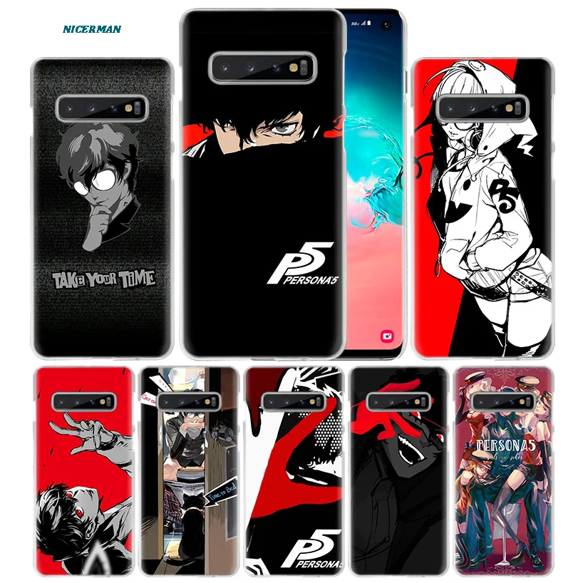 

P5 Persona 5 Case for Samsung Galaxy S10 5G S10e S9 S8 M30 M20 M10 J4 J6 Plus J8 2018 Note 8 9 Clear Hard PC Anime Phone Cover
