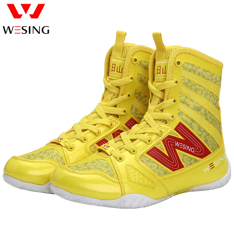Wesing Wrestling shoes High-top shoes unisex lace up shoes sparring training 