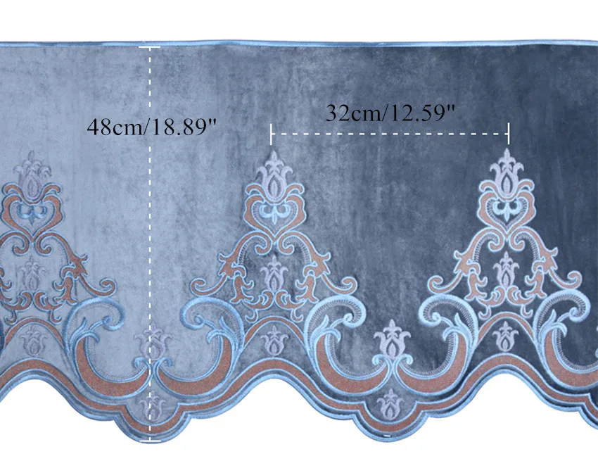 Qgvish 48 см в ширину, Европейский короткий занавес, ткань, кружевная отделка, лента, сделай сам, балдахин, для сцены, спальни, гостиной, Декор, занавески, аксессуары