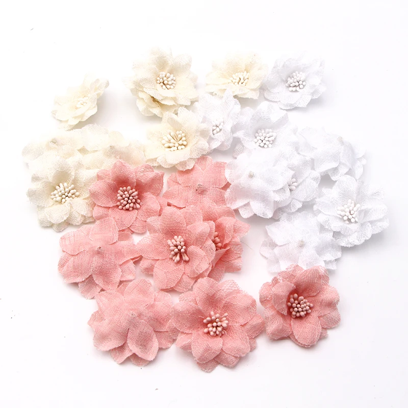 

6pcs flowers 3D Flowers Lace Dress Decoration Lace Fabric Applique Trimming Sewing Supplies DIY Sewing Craft For Cloth Hat Shoes