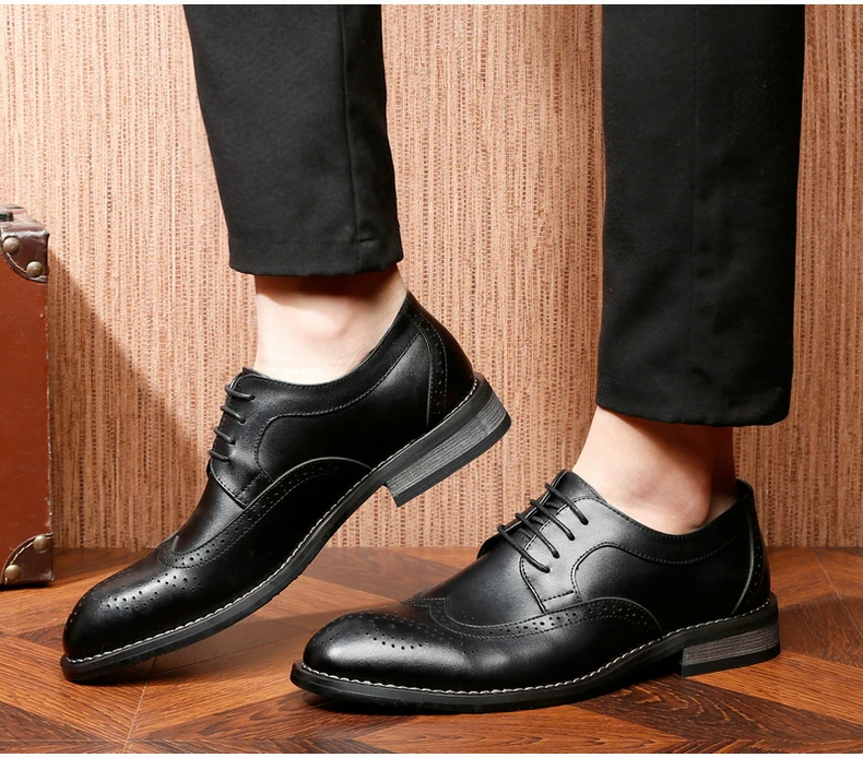 Men's Leather Casual Shoes' Oxfords Office Casual Leather Shoes Men Office Genuine Leather Shoes Men Oxfords Wedding Shoe Dress (3)
