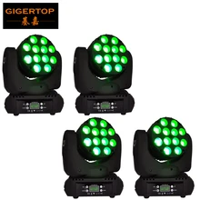 Лучшая цена 4 шт./лот Cree светодиоды 4в1 12*12 Вт Светодиодный светильник с подвижной головкой RGBW 4 цвета светодиодный светильник для сценического мытья 140 Вт Музыкальные инструменты