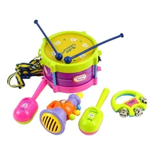 New 5pcs Roll Drum Musical Instruments Band Kit Kids Children Toy Gift Set