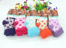 Free shipping 2016 new autumn and winter thickening thermal cashmere socks loop pile socks kid s