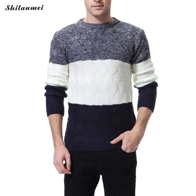 2018 New Autumn Winter Men'S Knitted Masculino Sweater Long Sleeve O ...