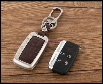 High Grade Zinc alloy Leather Car Key Case Bag For Land Rover RANGE ROVER SPORT Evoque Freelander DISCOVER Car Key Chain Covers