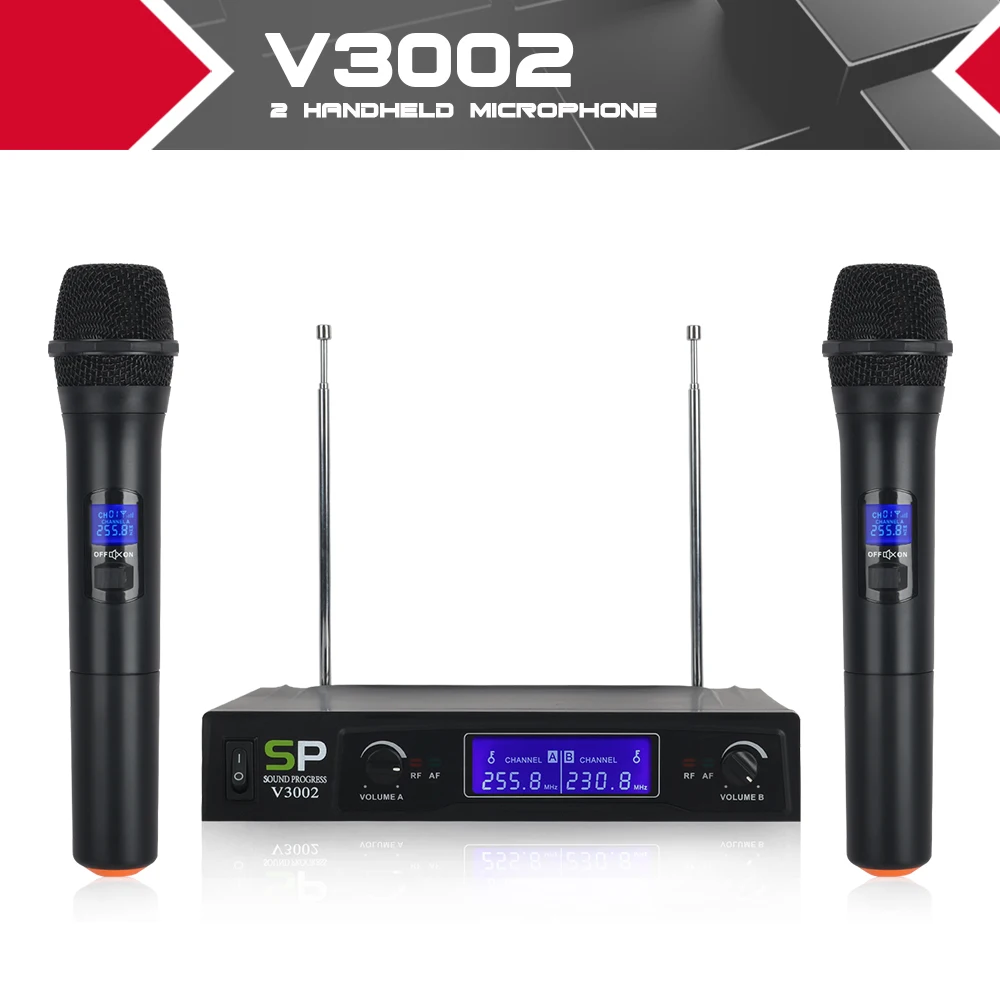 SOUNDPROGRESS V3002 VHF Беспроводная микрофонная система с ручным микрофоном