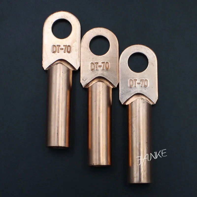 

1piece DT-70 70mm2 Cable Lug Terminal Connector Copper Tone for 12.5mm Dia Bolt Electric power fittings Factory standard B type