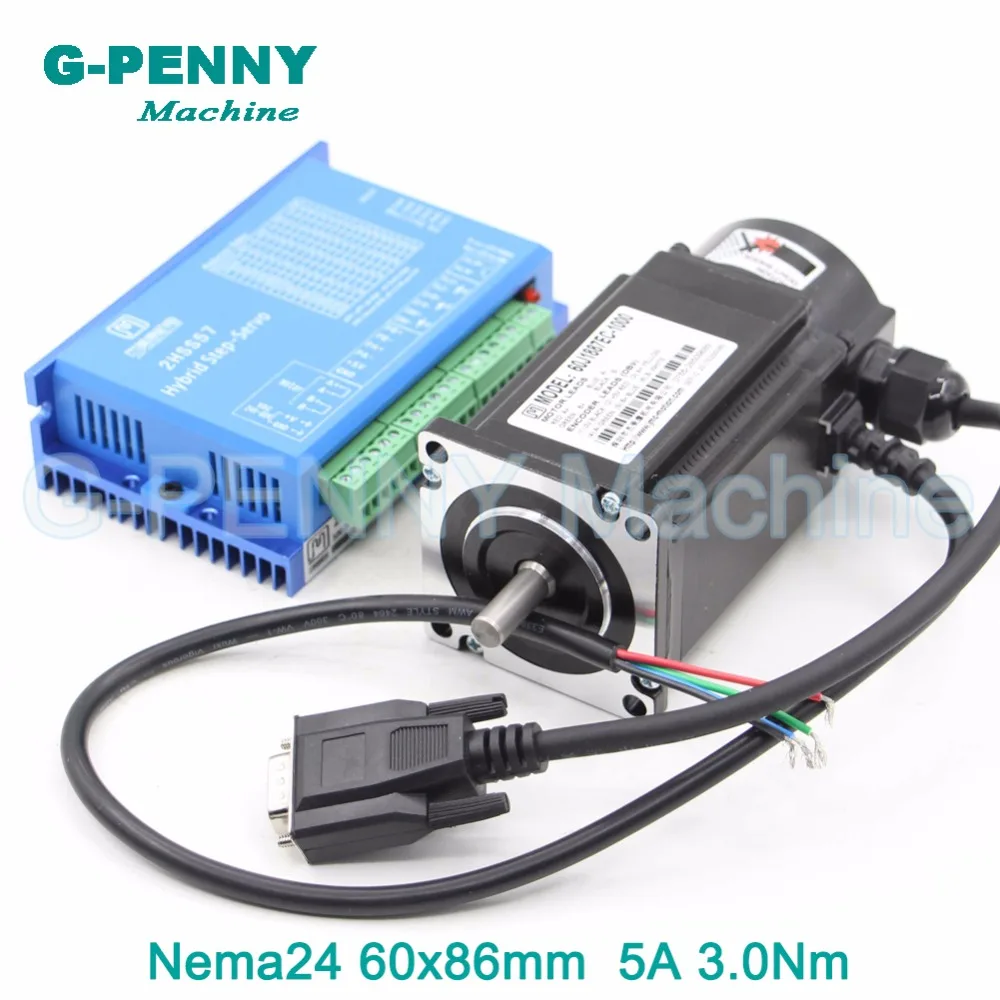 Шаговый двигатель с замкнутым контуром Nema24 3 0 Н · м 4 провода 428Oz in D = 8 мм Nema 24 60