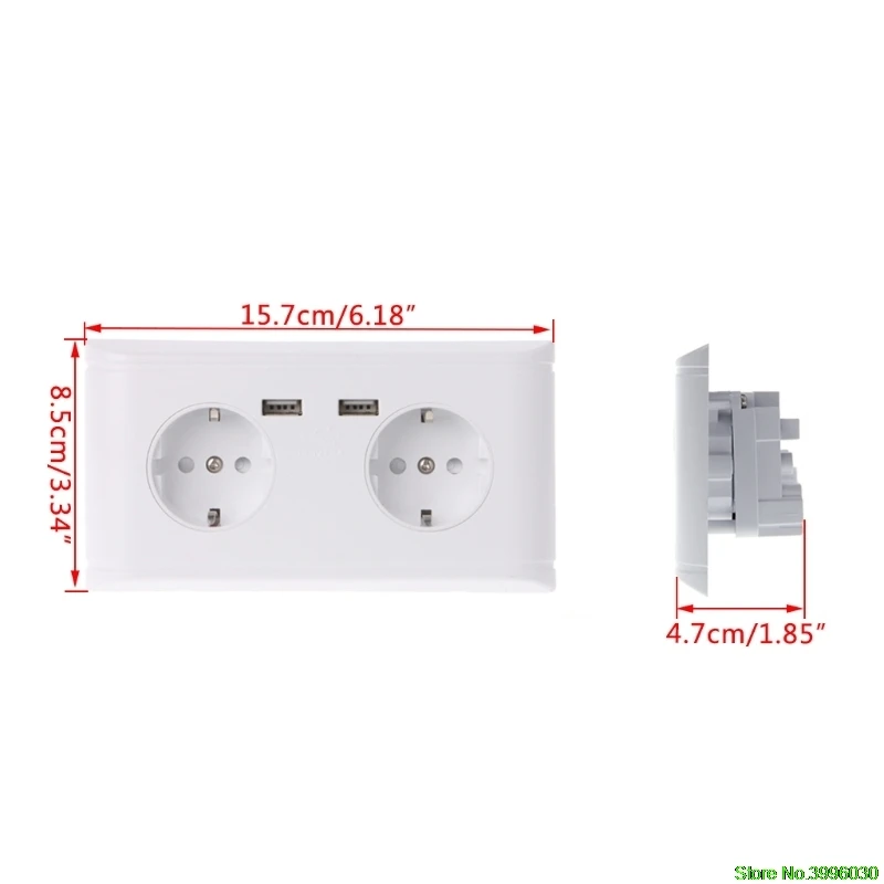 16A стены двойной переходник с гнездом для зарядного устройства два usb-порта ЕС Сетевой удлинитель Панель