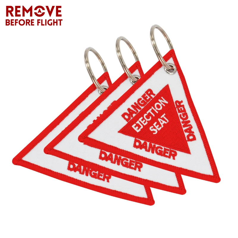 Triangle Ejection Seat Key Chain Bijoux 9CM Key Chains for Motorcycles and Cars Embroidery Key Fobs OEM Keychain Bijoux Key Tag (10)