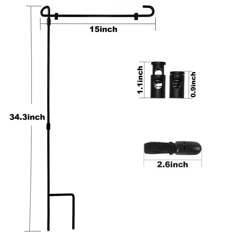 Garden Iron Flag Pole Outdoor Yard Flags Stand Holder Banner Bracket Stoppers Flags Banners Accessories #4M10 (8)