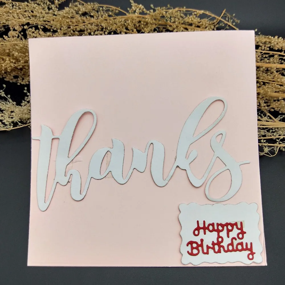 

Thanks Hello Metal Cutting Dies Stencil for DIY Scrapbooking Decorative Craft Paper Cards Making New Die cut