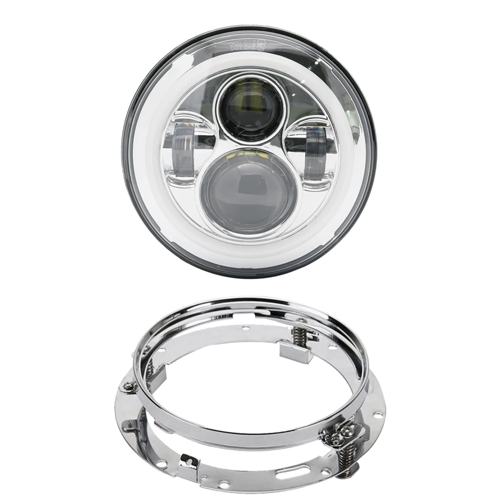 7 Inch 40W Harley LED Headlight With 7inch headlight Adapter Ring