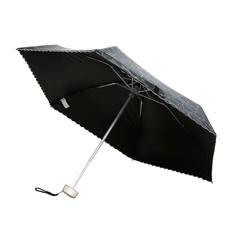 Нежный материал легкий вес сердце Форма карман зонтик, зонт от солнца Прозрачные Зонтики мини Модная одежда с героями игры «пять складной зонт