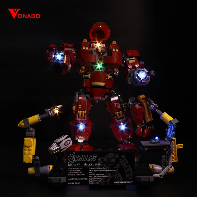 

Led Light Set For Lego 76105 Compatible 07101 the Iron Man Hulkbuster Set Building Blocks Bricks Toys(LED light+Battery box)