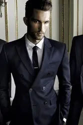 Остроконечные с лацканами из 2 предметов (куртка + PantTie) для мужчин костюмы Мода Custome сделано мужской костюм Slim Fit двубортный Костюмы Высокое