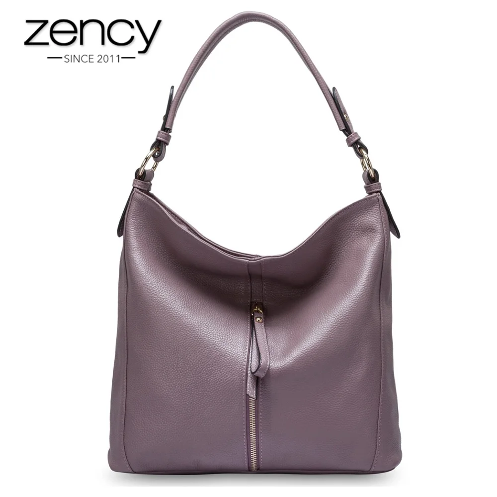 Bolsa de Ombro Bolsa de Couro Zency Moda Feminina Genuíno Elegante Mensageiro Crossbody Bolsa Satchel Tote 100%