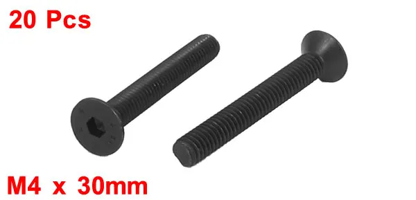 UXCELL 20 шт M4X30Mm антикоррозионные, нержавеющих, не загрязнения, высокой твердостью сплав Сталь Шестигранная головка потай болт