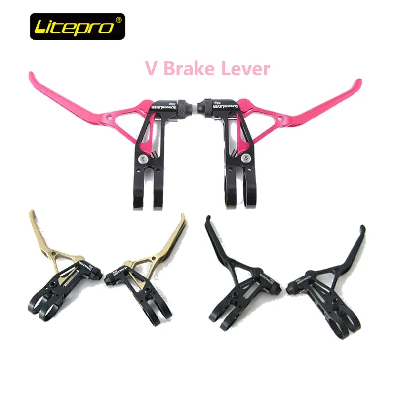 Litepro 22.2mm Ultimate Ultralight 32g V Brake Lever CNC Hollow Alloy City Bicycle Folding Bike Brake Levers Taiwan Technology