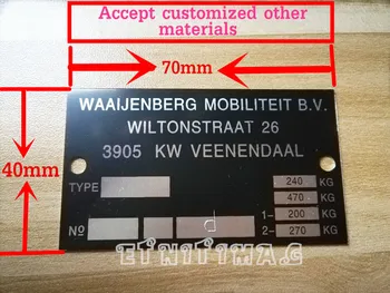 

Material "aluminum" equipment and tools LOGO label, engraving machine printing equipment production date logo to accept custom