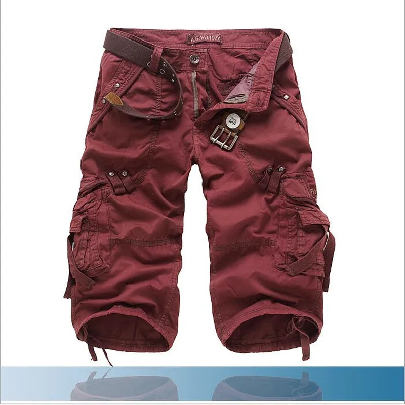 Tanie 8 kolorów Plus rozmiar 29 40 nowy marka lato kamuflaż luźne szorty cargo mężczyźni Camo letnie krótkie spodnie Homme szorty cargo bez pasa