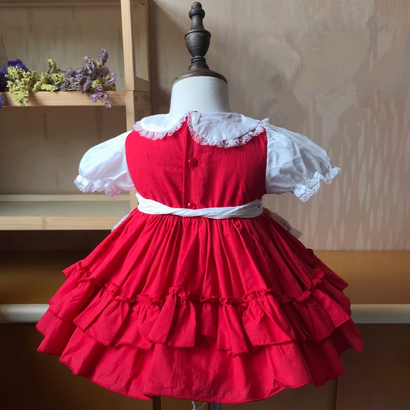 Эксклюзивные Детские платья ручной работы; платье с вышивкой для девочек; Детские бальные платья с короткими рукавами в стиле Лолиты; одежда в испанском стиле для младенцев