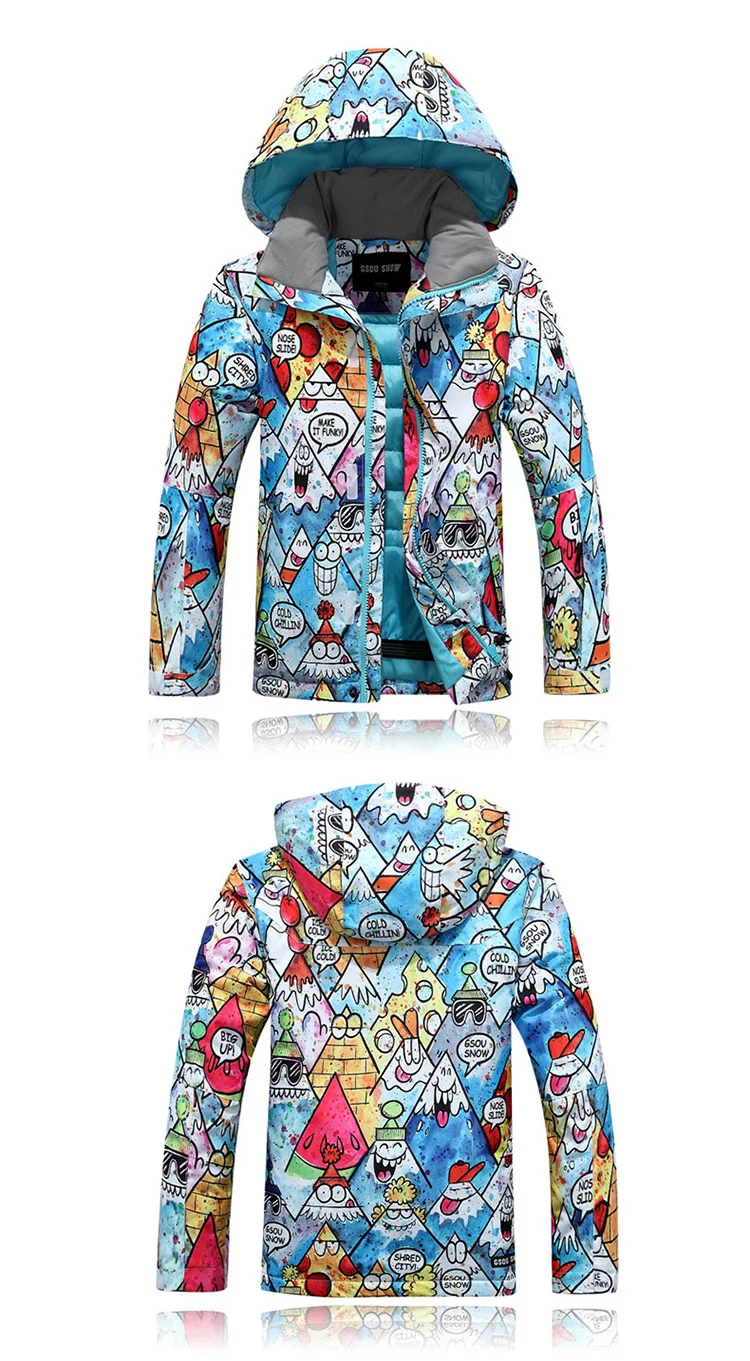 Gsou/комплект Снежная одежда для детей, милый леопардовый дизайн, водонепроницаемый и сохраняющий тепло дышащий водонепроницаемый лыжный костюм для мальчиков