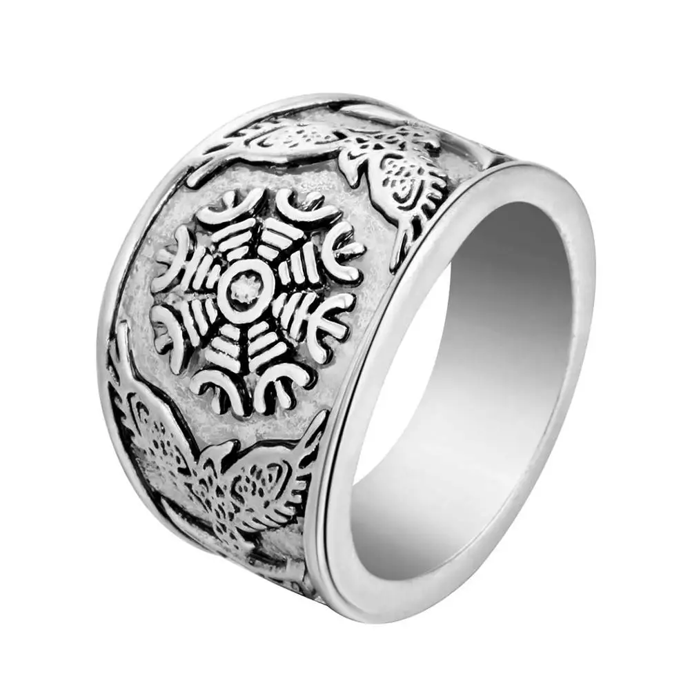 Chereda готическое славянское мужское кольцо античное серебро мужские норрические руны викингов кольца для большого пальца винтажные трендовые ювелирные изделия - Цвет основного камня: CHEE-VR002