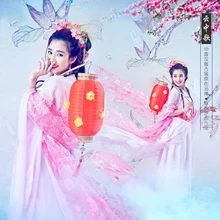 Юн Чжун GE розовый шифон костюм принцессы традиционный Hanfu тематические фотографии костюм для Для женщин
