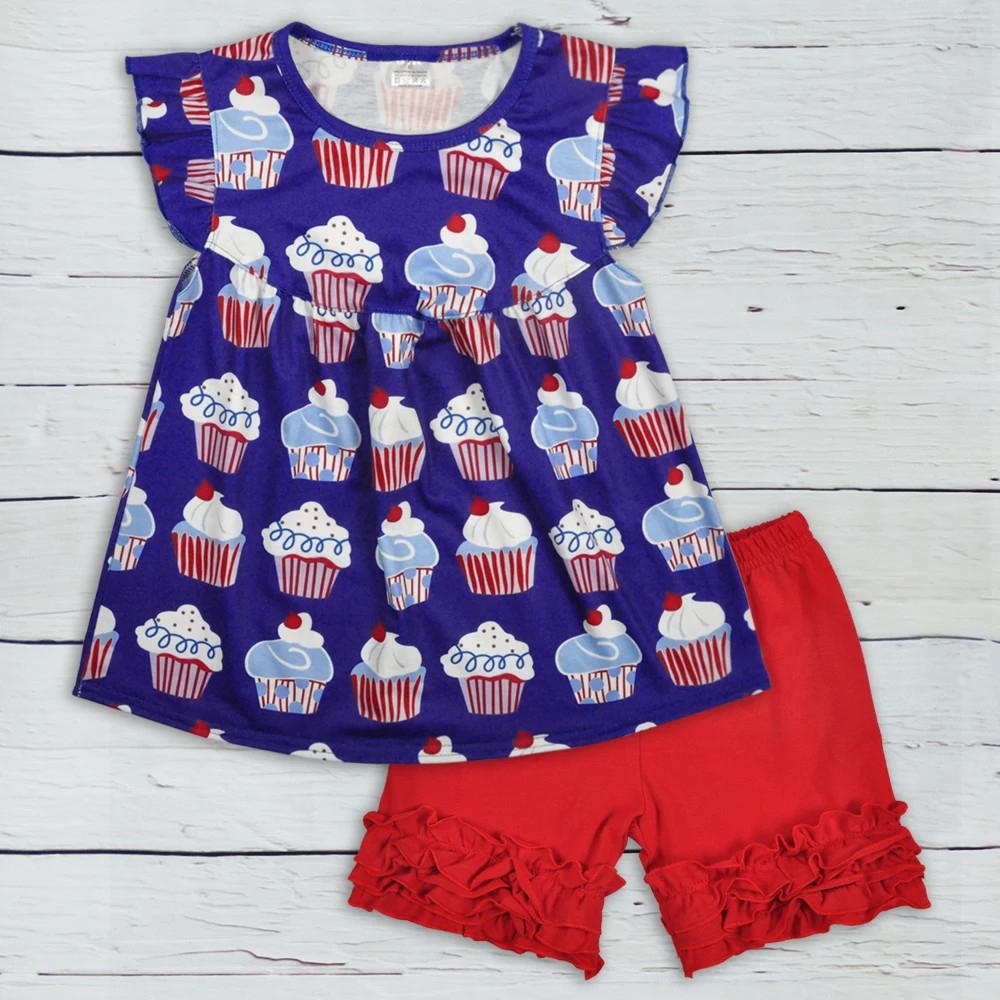 

baby clothes summer print outfits 4th of July girls cotton sets Wholesale Boutique Clothing for Girl Set 2GK903-1169